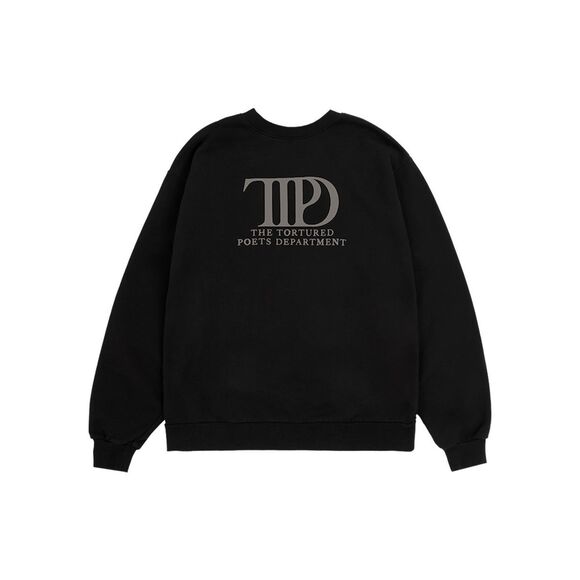 Taylor Swift TTPD Crewneck Sweatshirt Black Size M – Official Merch - Picture 1 of 12